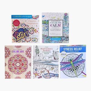 Adult Coloring Book Bundle 5pc Mandala National Parks Stress Relief